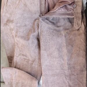 Neiman Marcus Designer Suede Pants in Brown